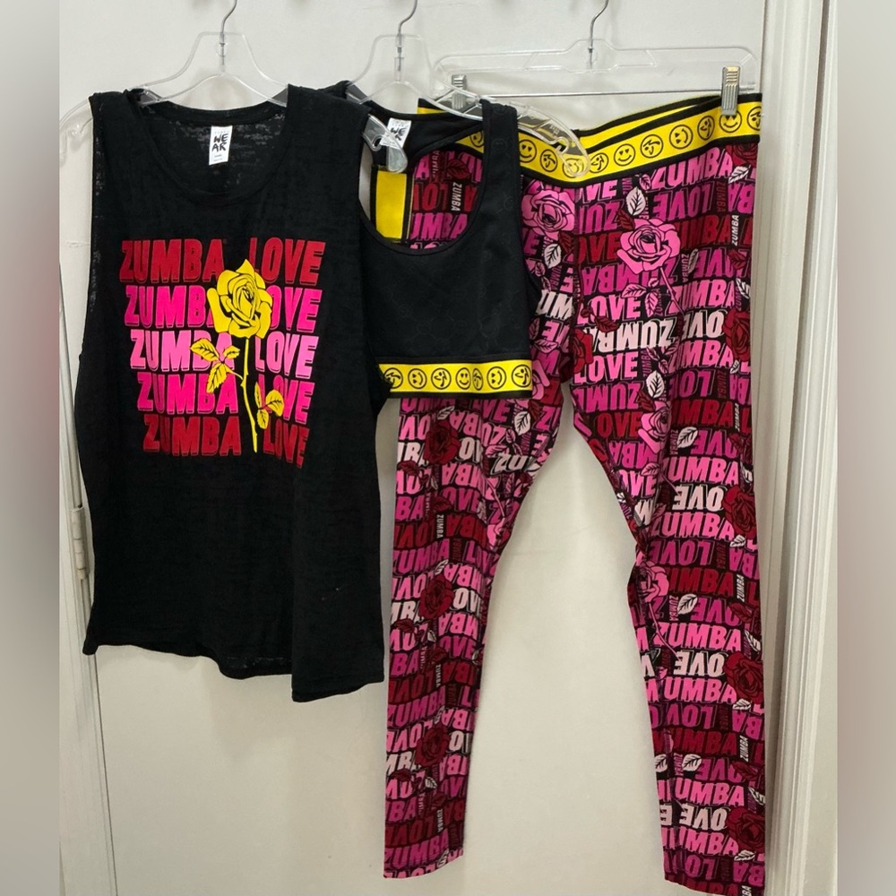 Zumba Fitness Love Tank, Bra, and Leggings Set